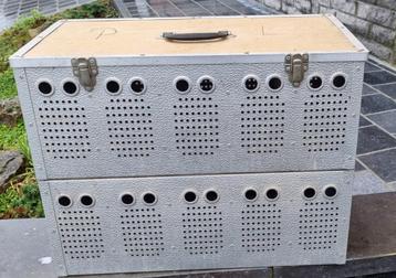Lot de 2 paniers à transport de pigeons (10 pig. et 5 pig.) beschikbaar voor biedingen