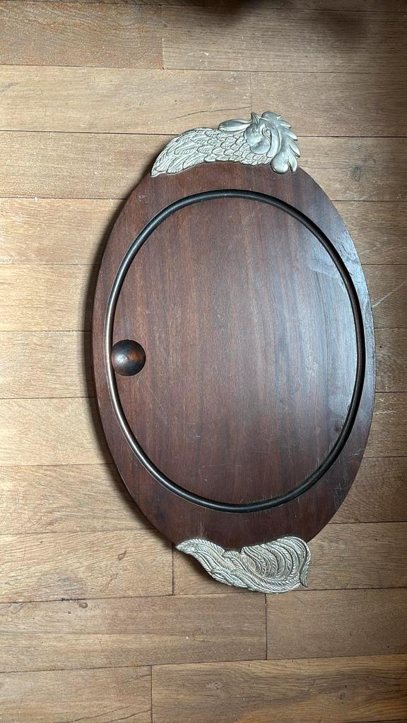 Plateau metaal en hout, Huis en Inrichting, Woonaccessoires | Dienbladen, Hout, Verzenden