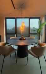 Eettafel mangohout 150cm, Huis en Inrichting, Tafels | Eettafels, Ophalen, 150 tot 200 cm, Rond, Zo goed als nieuw