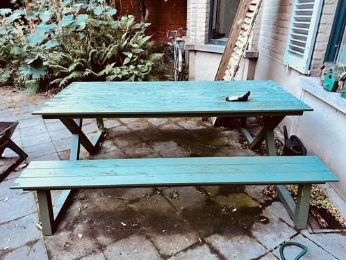 Aluminium picknicktafel Mundo – groen, 200x174 cm, Tuin en Terras, Picknicktafels, Zo goed als nieuw, Rechthoekig, Aluminium, Ophalen