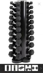 Dumbell set met toren prof hexagon set 1-10kg, Ophalen, Zo goed als nieuw