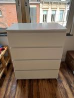 Twee Malm ladekasten ikea wit, Huis en Inrichting, Kasten | Ladekasten, 3 of 4 laden, Ophalen, Gebruikt