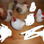 collection 6 poules faïence ou terre cuite 3eur/P LOT 10e, Comme neuf, Enlèvement, Statue ou Figurine, Animal de ferme