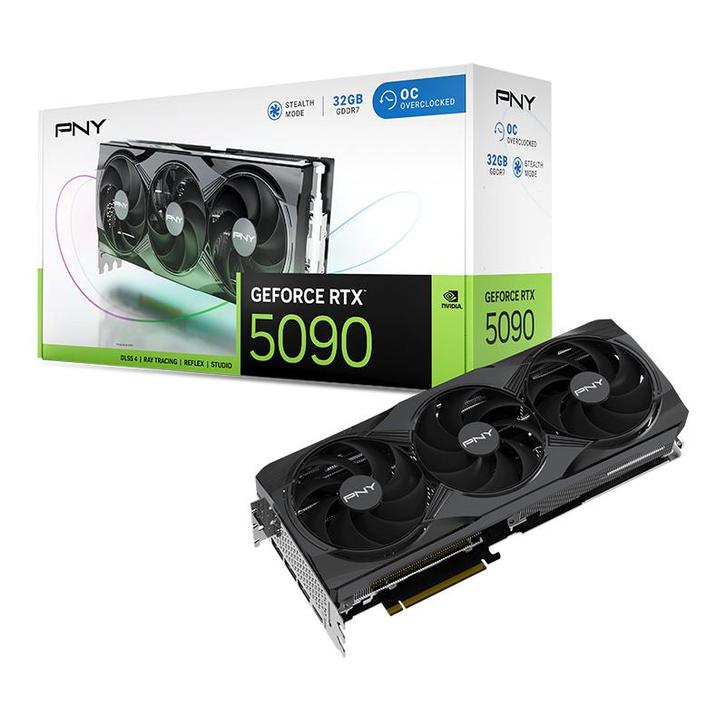 PNY RTX 5090 Overclocked Triple Fan, Computers en Software, Videokaarten, Nieuw, Nvidia, PCI-Express 5.0, Overige soorten, HDMI