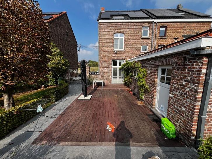 Houten terras 30m² – Zelf te demonteren en af te halen, Tuin en Terras, Terrasdelen en Vlonders, Gebruikt, Hout, Ophalen