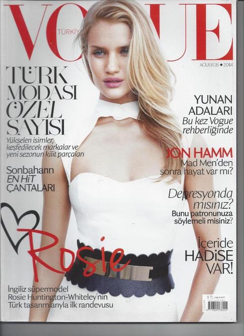 Vogue Turkey / Türkiye - August 2014, Livres, Journaux & Revues, Comme neuf, Magazine féminins, Envoi