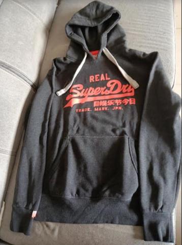 Sweat Superdry épais à capuche gris/orange XL beschikbaar voor biedingen
