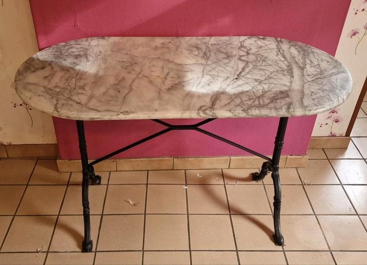 Oude bistrotafel, Huis en Inrichting, Tafels | Sidetables, Gebruikt, Ophalen