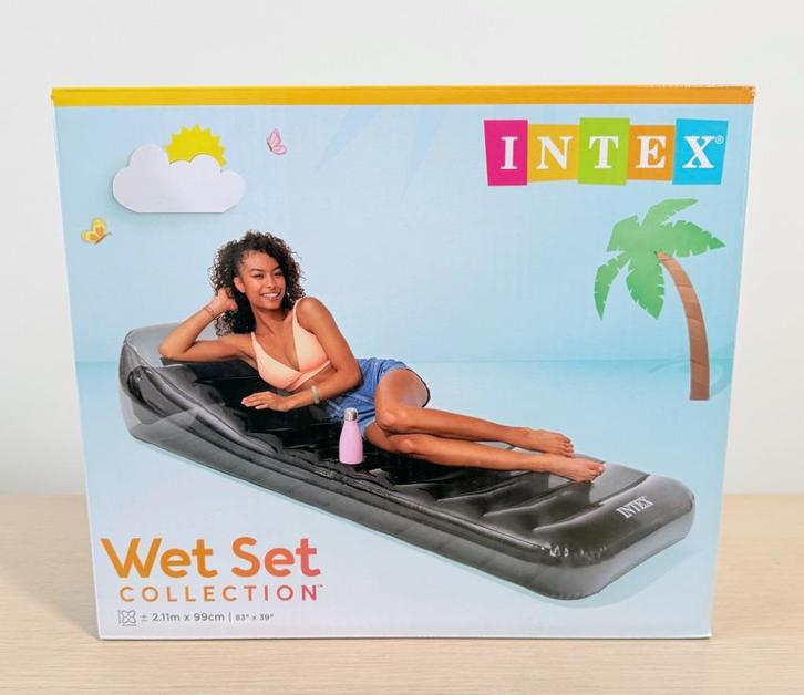 Luchtmatras / Luchtbed / Intex Cool Grey Lounge / NIEUW, Caravans en Kamperen, Luchtbedden, Nieuw, 1-persoons, Ophalen of Verzenden
