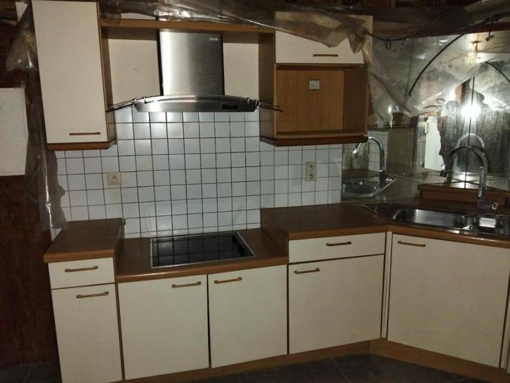 Uitgeruste keuken, Huis en Inrichting, Keuken | Complete keukens, Gebruikt, Hoekkeuken, Bruin, Overige materialen, Ophalen