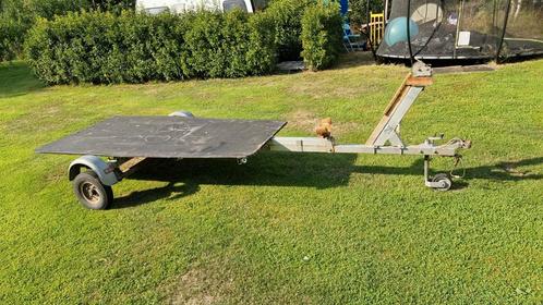 Platte aanhangwagen., Auto diversen, Aanhangers en Bagagewagens, Gebruikt, Ophalen