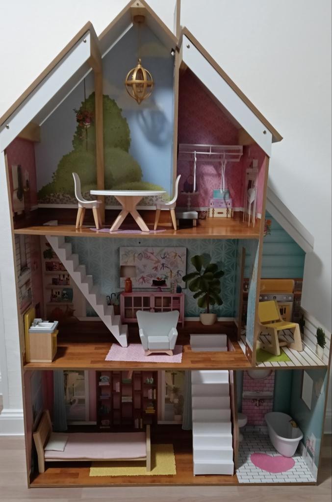 Poppenhuis incl meubels, Kinderen en Baby's, Speelgoed | Poppenhuizen, Gebruikt, Poppenhuis, Ophalen