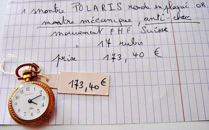 Montre de poche mécanique POLARIS, NEUVE, dame, plaqué or, Antiek en Kunst, Antiek | Zilver en Goud, Goud, Ophalen of Verzenden