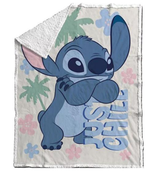 Stitch Fleece Deken Sherpa - Disney Woondeken, Kinderen en Baby's, Kinderkamer | Beddengoed, Nieuw, Deken of Dekbed, Wit, Meisje
