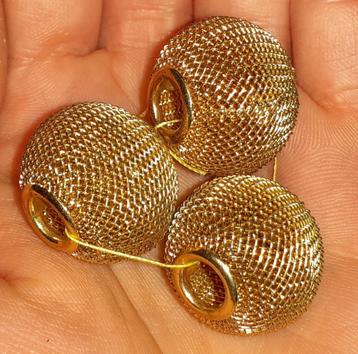 lot kralen 3 gouden mesh kralen  beschikbaar voor biedingen