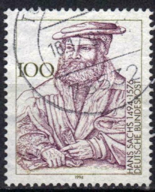 Duitsland Bundespost 1994 - Yvert 1595 - Hans Sachs (ST), Postzegels en Munten, Postzegels | Europa | Duitsland, Gestempeld, Verzenden
