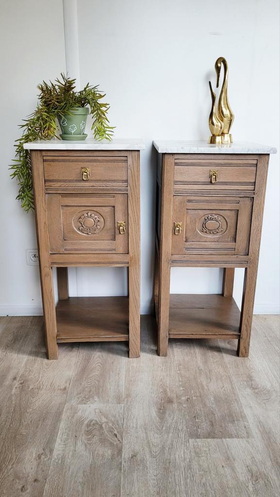 Antieke nachtkastjes opgeknapt, Maison & Meubles, Chambre à coucher | Tables de chevet, Enlèvement