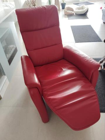 fauteuil relax rouge Hukla, Enlèvement, Utilisé, Cuir
