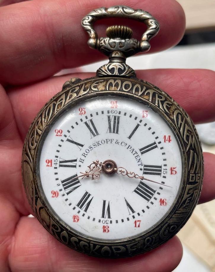 Bekijk de H ROSSKOPF-spoorlijn in bijna nieuwstaat, Handtassen en Accessoires, Horloges | Antiek, Zakhorloge, Longines, Staal