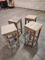 4 barstoelen Teakhout, Ophalen, Gebruikt, 90 cm of meer, 4 krukken