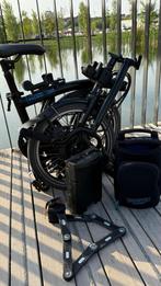 Brompton elektrisch zwart H6R bagagerek met 6 versnellingen, Ophalen, Brompton, Versnellingen, Zo goed als nieuw