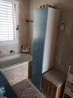 Wastafel met dubbele lavabo en hoge kast te koop., Huis en Inrichting, Badkamer | Badkamermeubels, Ophalen, Gebruikt
