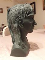 Damesbuste in plaaster gebronzeerd  46 cm, Antiek en Kunst, Ophalen