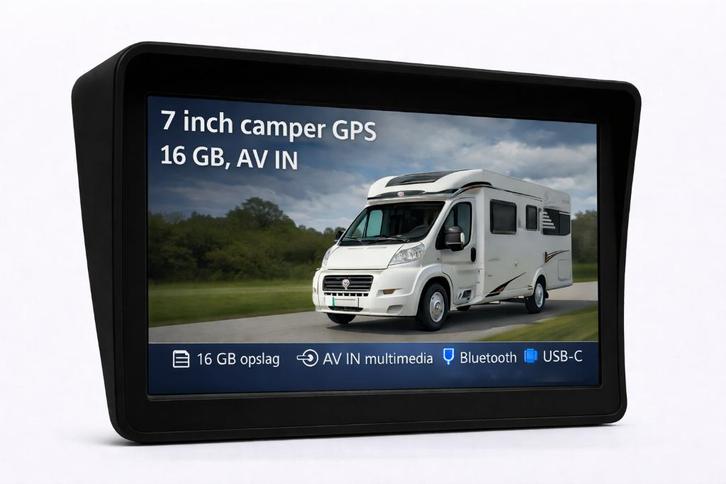 7” Camper/Auto GPS Navigatiesysteem  Bluetooth & AV-IN–16 GB, Caravanes & Camping, Camping-car Accessoires, Neuf, Enlèvement ou Envoi