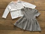 HEMA, jurk en ecru vest / cardigan maat 74 (- 80), Kinderen en Baby's, Babykleding | Maat 74, Meisje, Jurkje of Rokje, Ophalen of Verzenden
