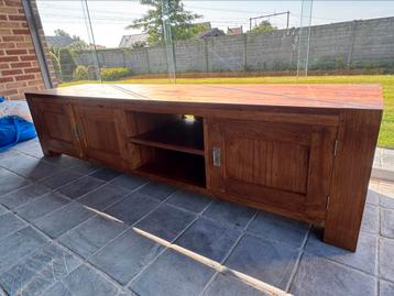 Massieve Teak houten tv-meubel ( 205 cm x 49 cm x 50 cm ) beschikbaar voor biedingen