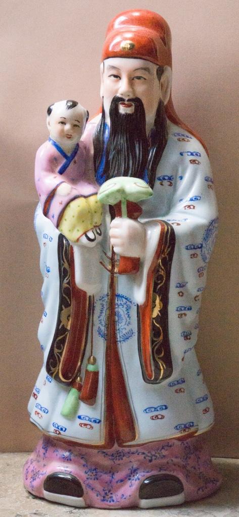 Aziatische kunst - Porseleinen standbeeld God FU XING China, Antiek en Kunst, Antiek | Porselein, Ophalen of Verzenden