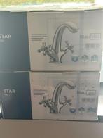 Wastafelmengkraan 2 stuks, Doe-het-zelf en Bouw, Sanitair, Ophalen, Nieuw, Chroom, Wastafel