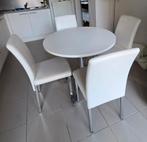 Table de cuisine + 4 chaises, Maison & Meubles, Tables | Tables à manger, Enlèvement, Comme neuf, Quatre personnes, Rond