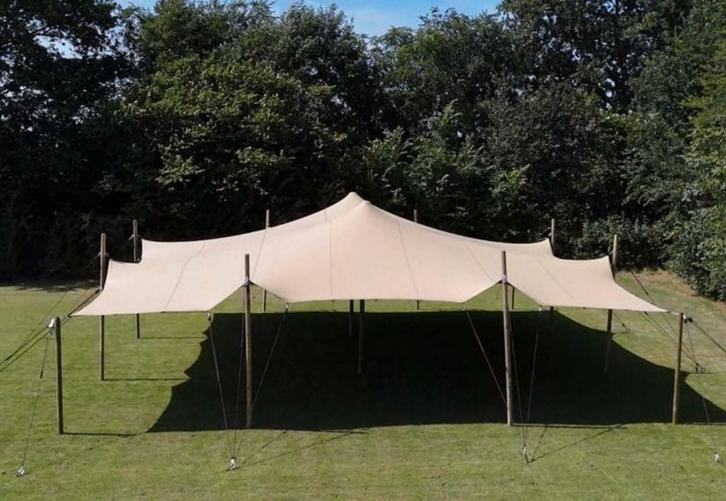 Te huur! Stretchtent 10x12m inclusief verlichting, Jardin & Terrasse, Tonnelles, Neuf, 2 mètres ou plus, 8 mètres et plus, 6 mètres ou plus
