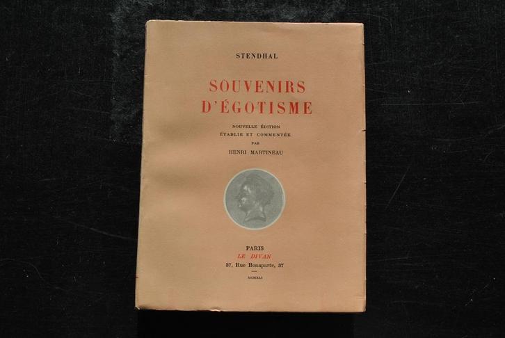 STENDHAL Souvenirs d'égotisme Collection Le Divan 1941 RARE, Boeken, Literatuur, Gelezen, Ophalen of Verzenden