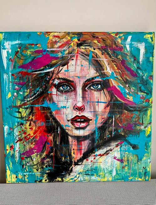 Origineel modern kleurrijk schilderij Mk Art, Antiek en Kunst, Kunst | Schilderijen | Modern, Ophalen of Verzenden