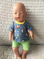 194. Babyborn: Nieuwe blauw T-shirt met pinguïns + shortje, Kinderen en Baby's, Speelgoed | Poppen, Ophalen of Verzenden, Nieuw