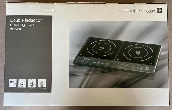 Tarrington House dubbele inductiekookplaat (model DIC3400)., Elektronische apparatuur, Kookplaten, Zo goed als nieuw, Ophalen