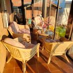 rieten loungeset  (tweezitsbank, twee fauteuils + extra stoe, Tuin en Terras, Ophalen, Gebruikt, Stoel, Tuinset