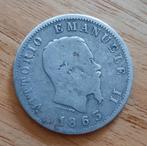 1 Lire Victor-Emmanuel II 1863, Timbres & Monnaies, Argent, Enlèvement ou Envoi