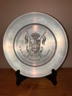 6e bataljon divisie troepen , bord in tin, Antiek en Kunst, Antiek | Tin, Ophalen of Verzenden