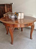Uitschuifbare ronde tafel van massief hout van 130 cm, Antiek en Kunst, Ophalen