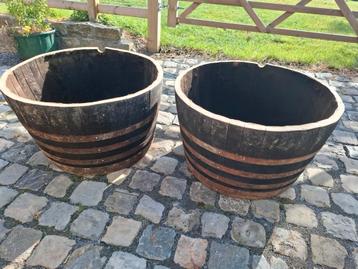 Supergrote EIKEN plantkuipen 54cm x 90cm! Halve 500l whiskey beschikbaar voor biedingen