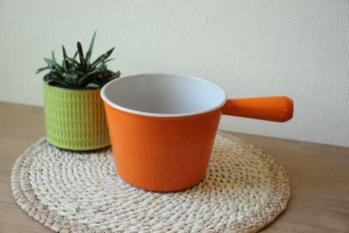 Le Creuset France oranje fondue pan, Huis en Inrichting, Keuken | Potten en Pannen, Gebruikt, Gietijzer, Inductieplaat, Keramische plaat