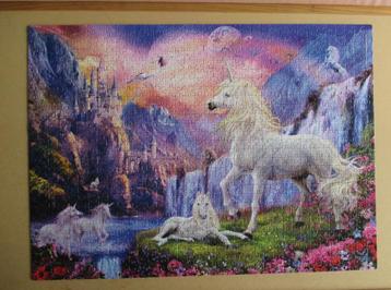puzzel clementoni eenhoorns 1000, Ophalen of Verzenden, 500 t/m 1500 stukjes, Gebruikt, Legpuzzel