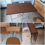 Opklapbare tafel+3 Formica stoelen jaar 60/70, Huis en Inrichting, Tafels | Eettafels, Ophalen of Verzenden