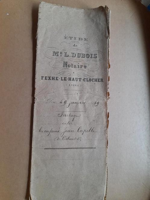 Acte notarié  du 29 janvier 1809 de Maître L. DUBOIS, Antiquités & Art, Antiquités | Livres & Manuscrits, Enlèvement ou Envoi