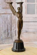 Prachtig Bronzen Art Deco Beeld van Icarus GRATIS LEVERING, Antiek en Kunst, Verzenden, Brons