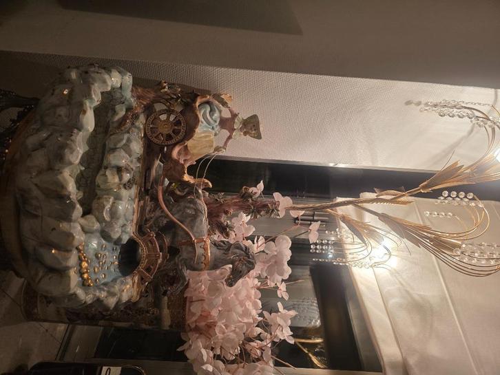 Lorenzo Nove Italy designlamp, vintage messing & keramiek 60, Antiek en Kunst, Antiek | Glaswerk en Kristal, Ophalen