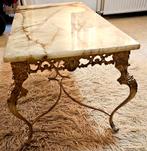 Salontafel in Chippendale-stijl in brons en onyx, jaren 50, Antiek en Kunst, Ophalen
